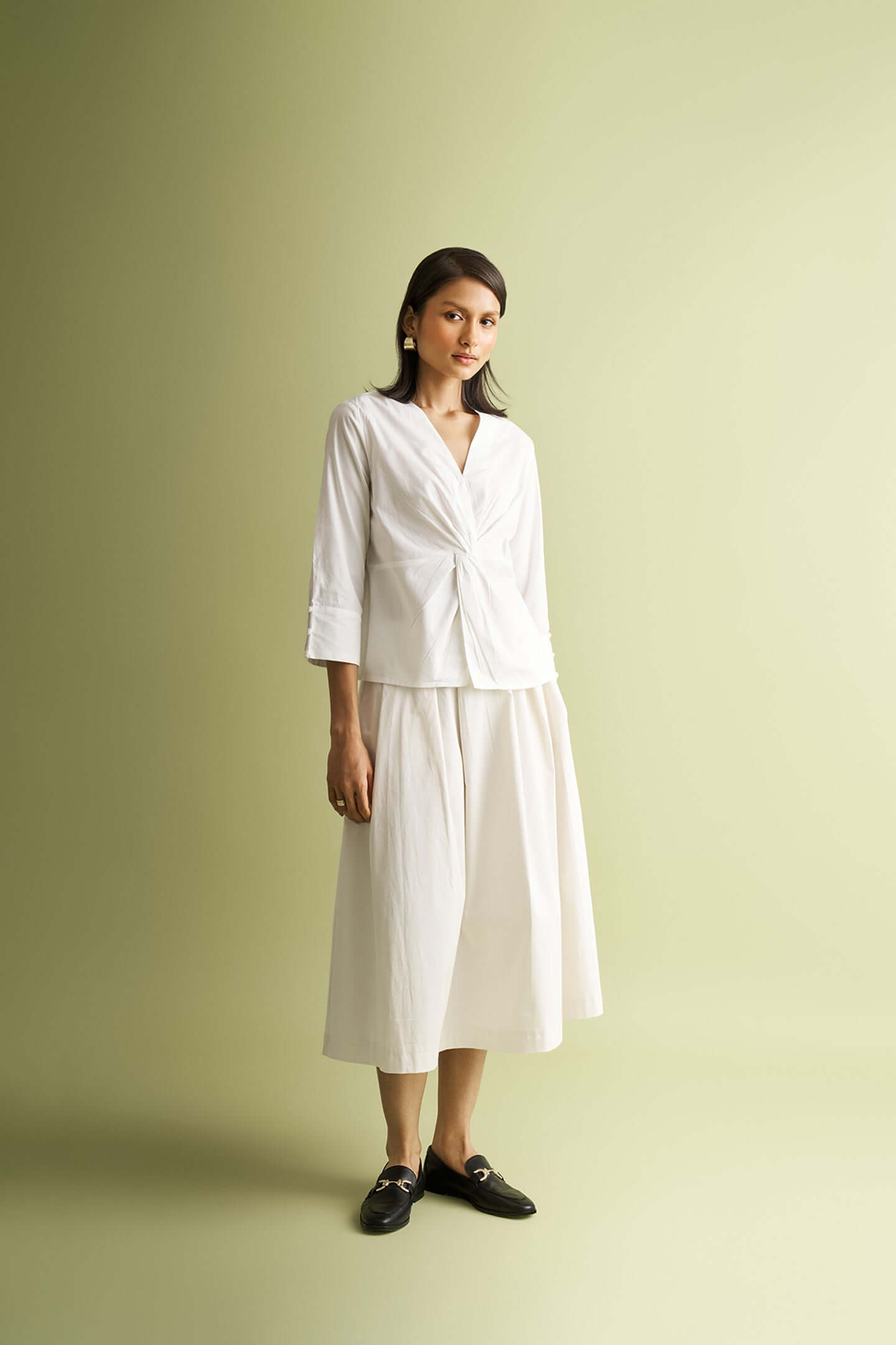 Front Twist Top in White - Mixed Goods