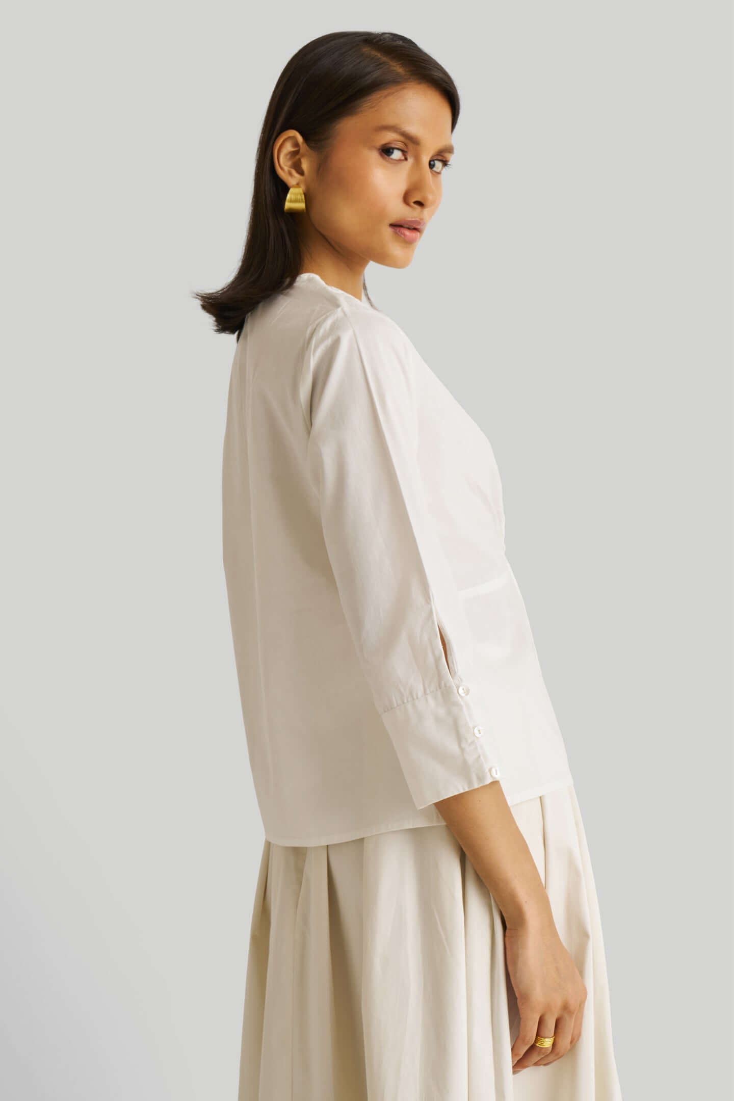 Front Twist Top in White - Mixed Goods