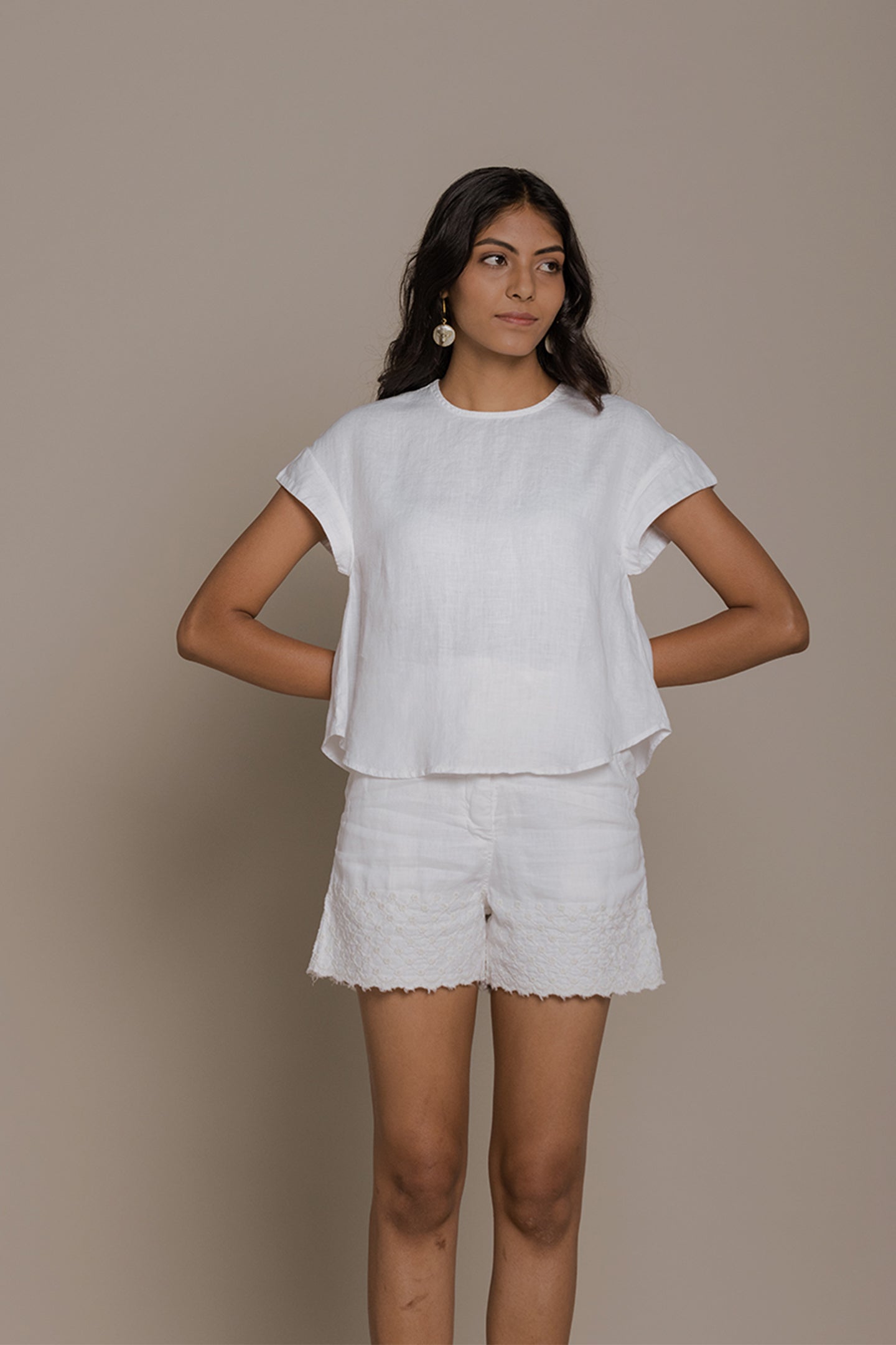 Sandcastle Saturdays Top in White - Mixed Goods