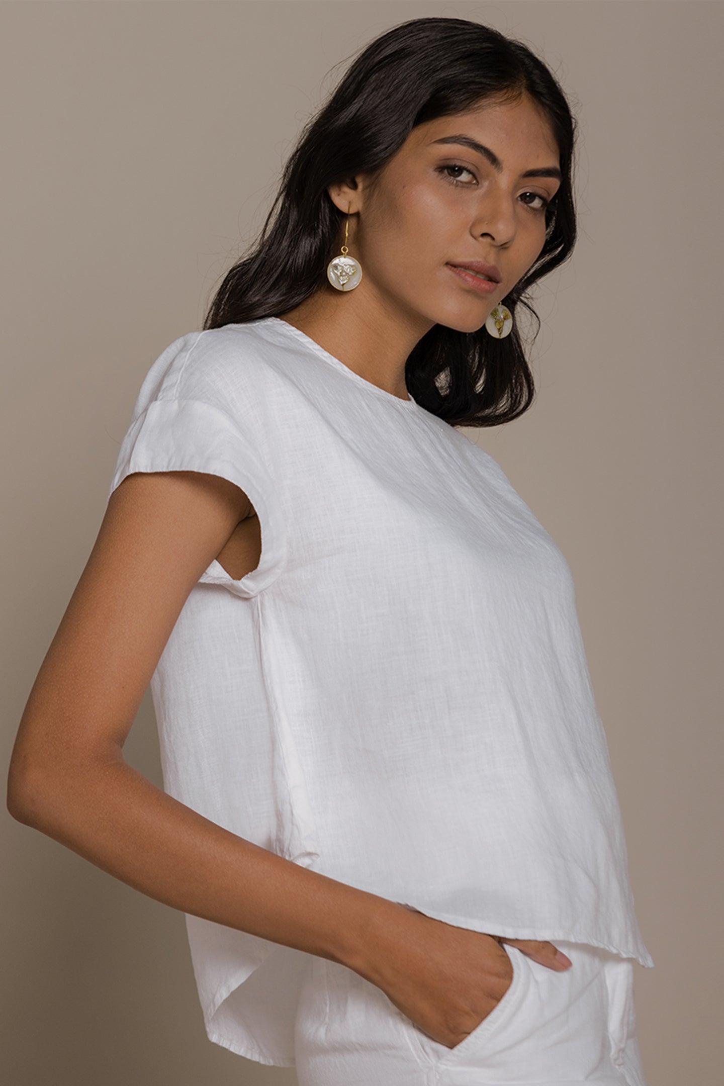 Sandcastle Saturdays Top in White - Mixed Goods