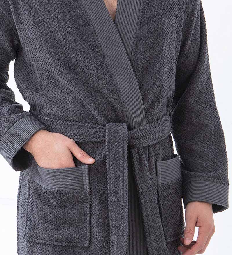 Men's Organic Turkish Cotton Terry Kimono Robe | Terry Cloth Bathrobe - Mixed Goods